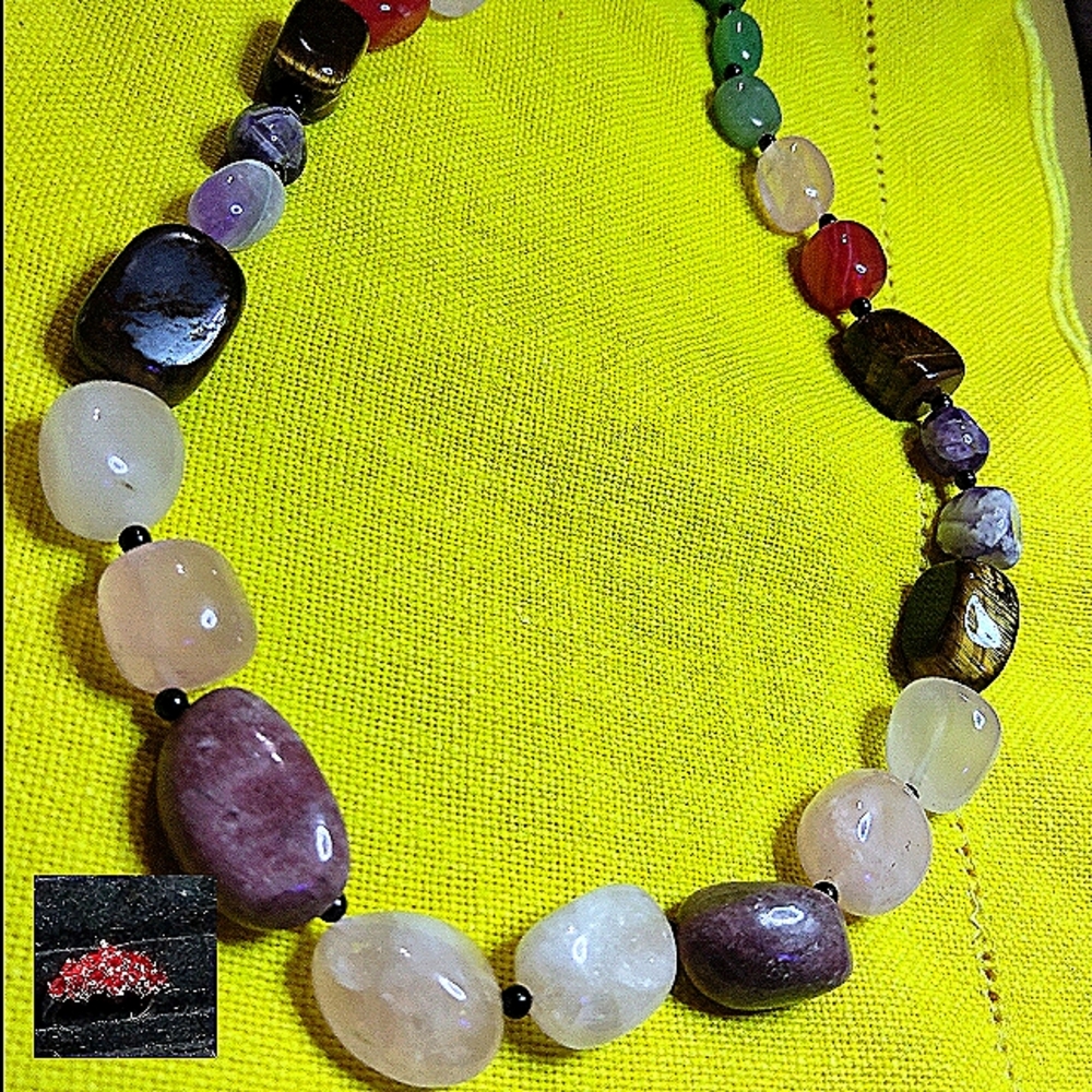 📌 ABSOLUTELY LOWEST PRICE📌MULTI GEMSTONES, STERLING SILVER. 18" INCHES LONG.